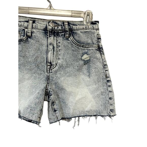 Hudson Kass Jean Shorts High Rise Fit Distressed Light Wash Blue Women's 25 NWT - Picture 4 of 12